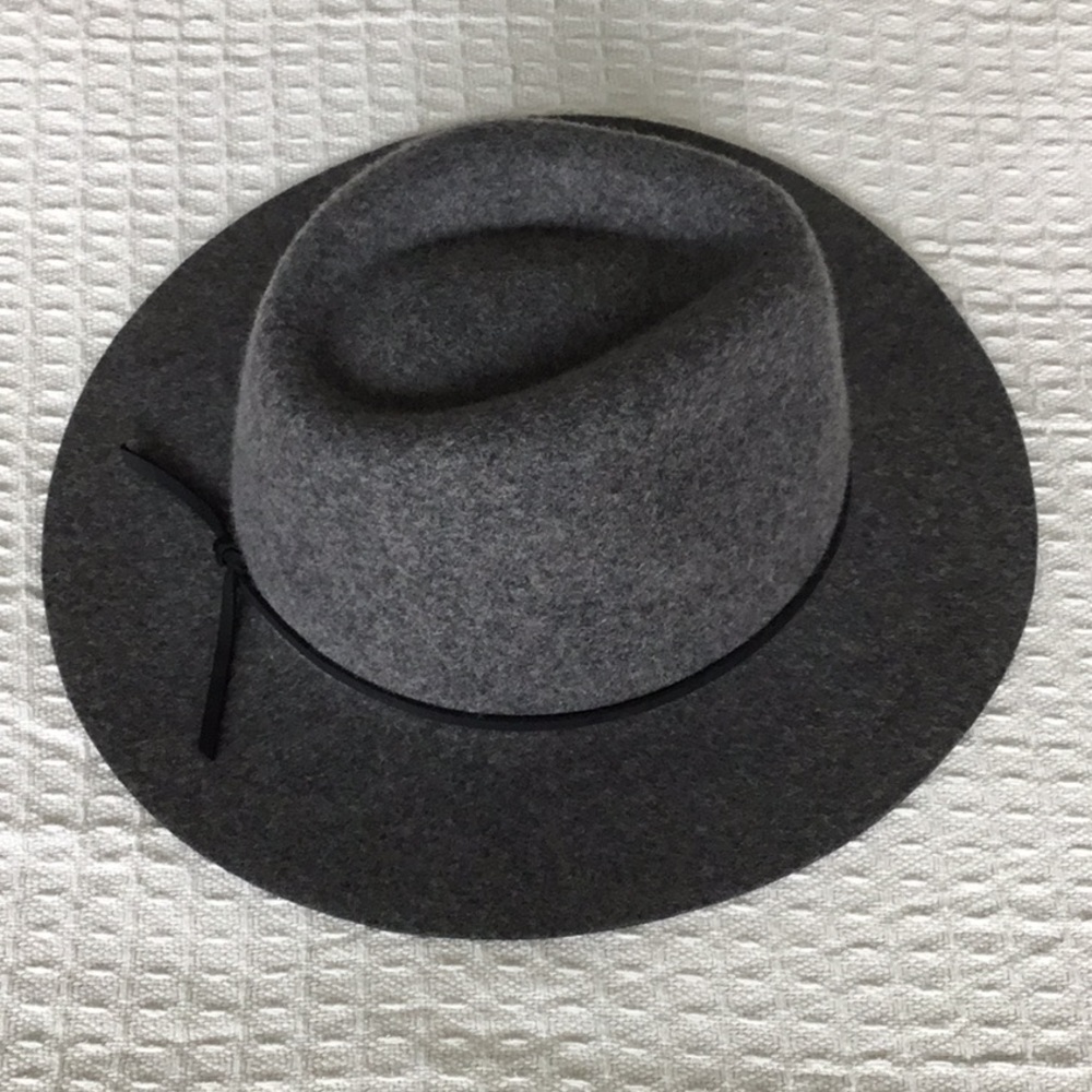 Brixton Felt Fedora, grey with black trim